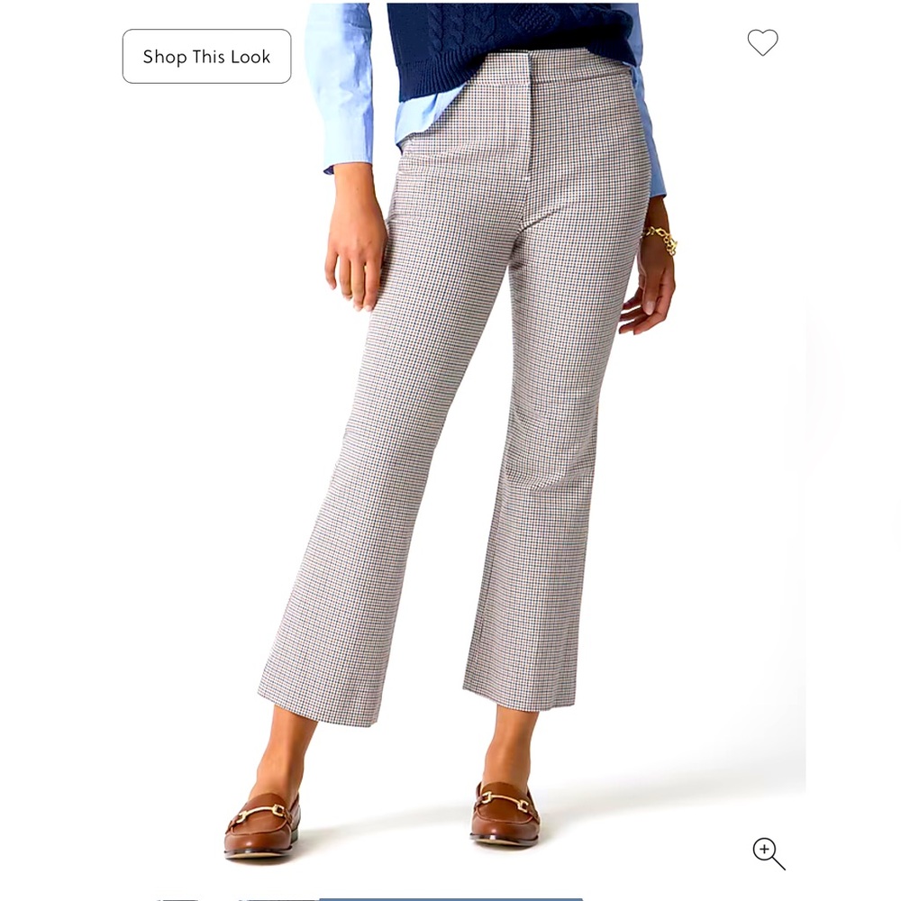 J. CREW Kelsey Pants. NWT. Size 8. Color: Ancient Oak (brown & navy plaid)